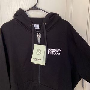 Burberry LOVE print cotton Hooded top- Black & white XL
